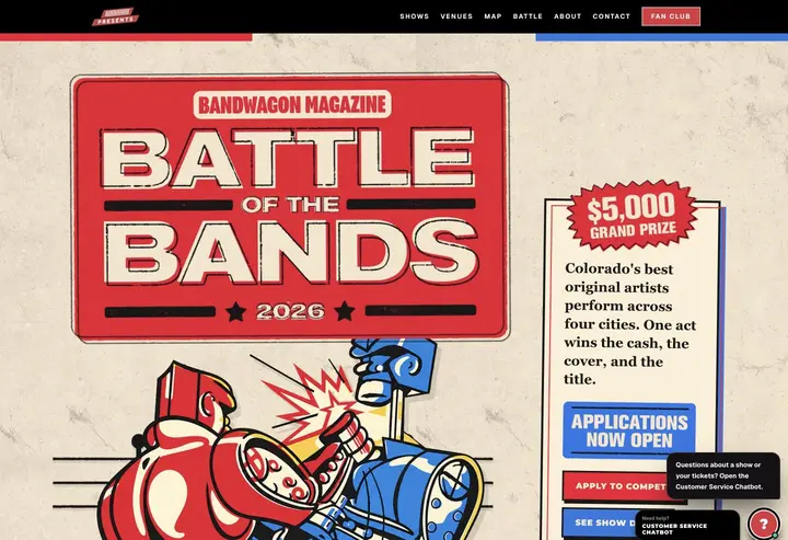 Battle of the Bands 2026 campaign page