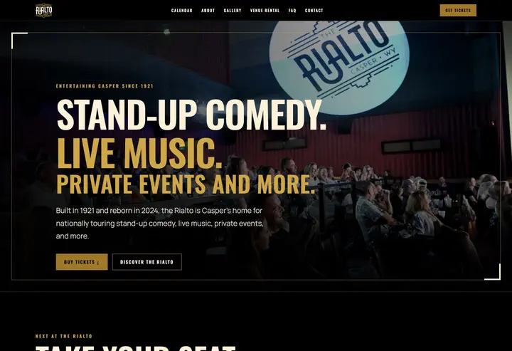 The Rialto Casper venue website