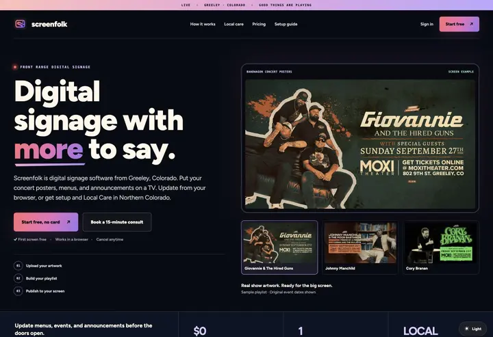 Screenfolk digital signage website