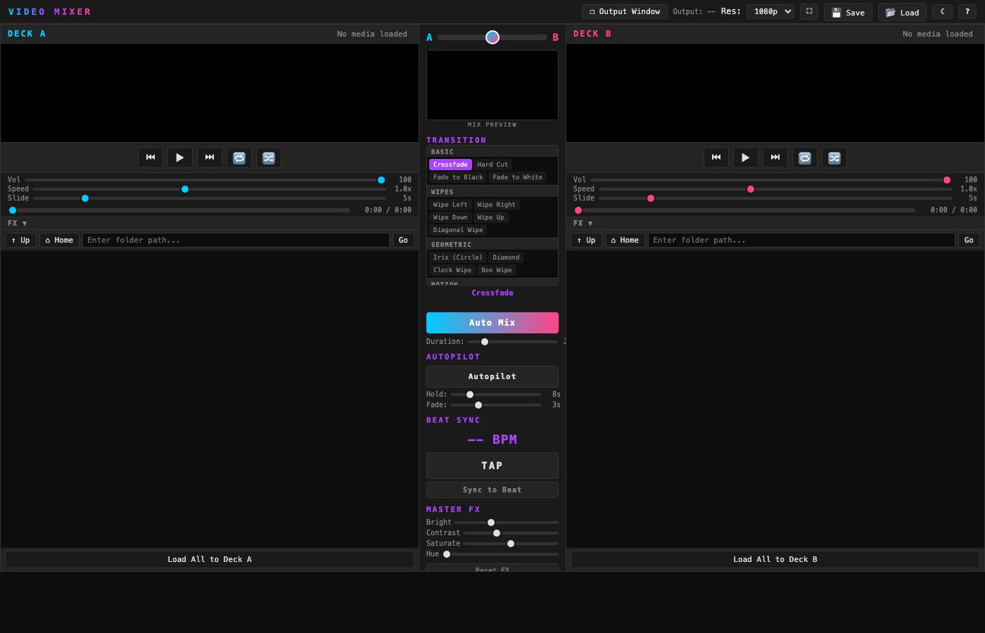 Video Mixer interface